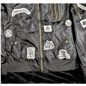 Mens patchwork bomber jacket